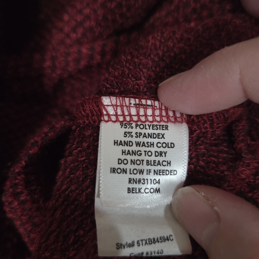 New Directions Burgundy Cowl Neck Sweater - Picture 10 of 12
